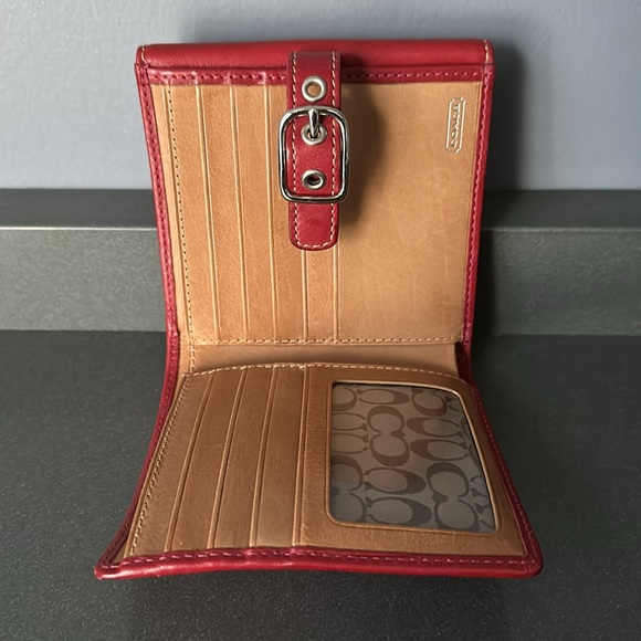 Coach Red Leather Women's Wallet - Picture 4 of 6